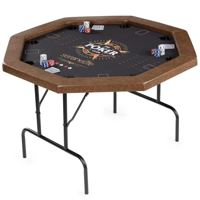 Serenelife Pokertisch Klappbar 8 Spieler Achteckig Schwarz