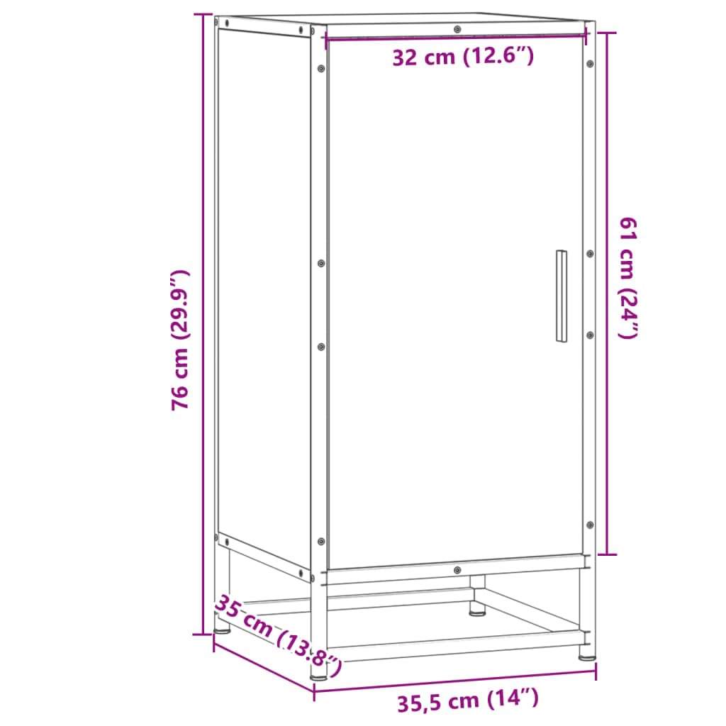 vidaXL Sideboard Sonoma-Eiche 35,5x35x76 cm Metallgestell