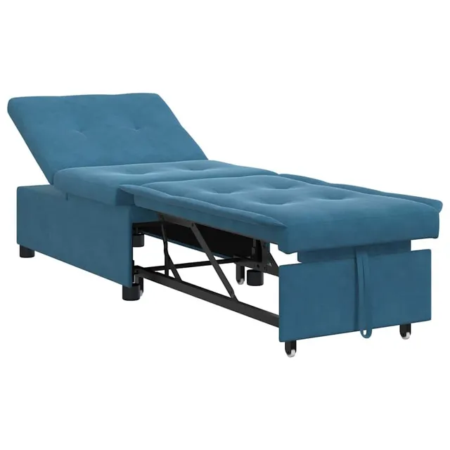 vidaXL Möbel Schlafsofa 194x67x82 Blau Samt ausziehbar