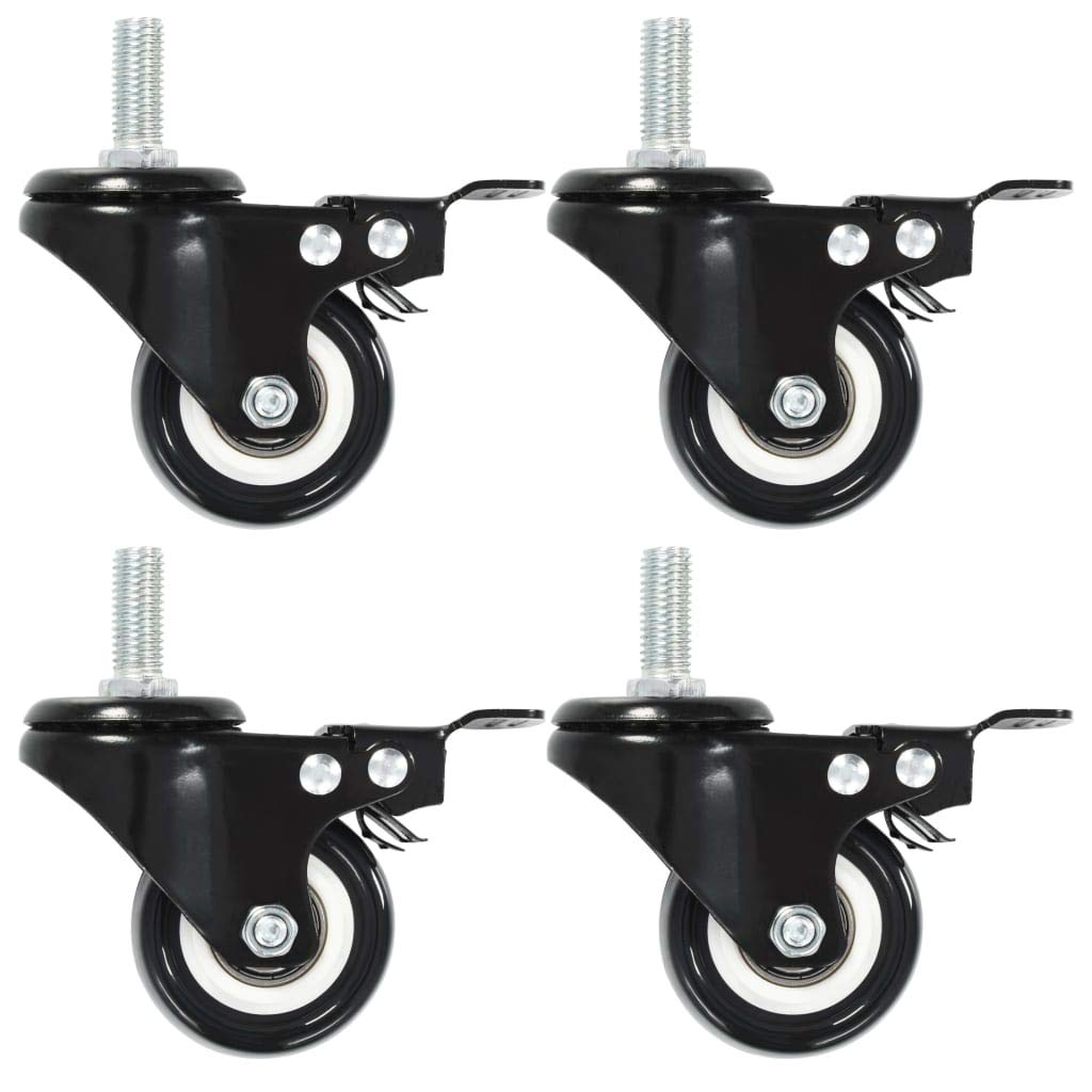 vidaXL 16x Lenkrollen mit Bremsen 50mm PU 16 Stk.