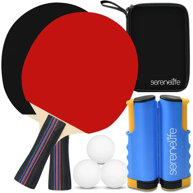 Serenelife Tischtennis Set Tragbar Netz Schläger Bälle