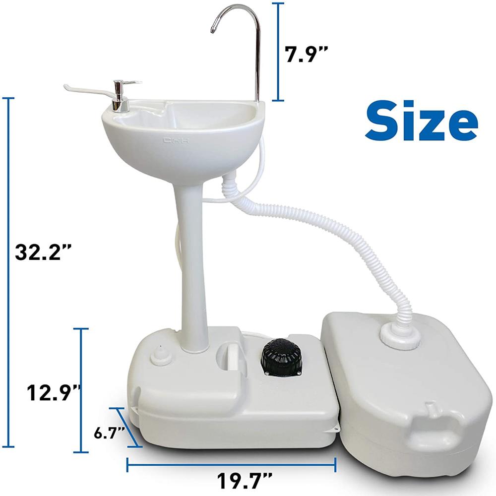 Serenelife Bathroom Waschbecken mobil 17 L mit Fußpumpe