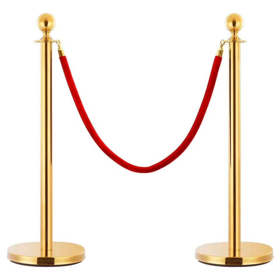 vidaXL Wirtschaft VIP Abgrenzungsständer 3-TLG. Gold Edelstahl