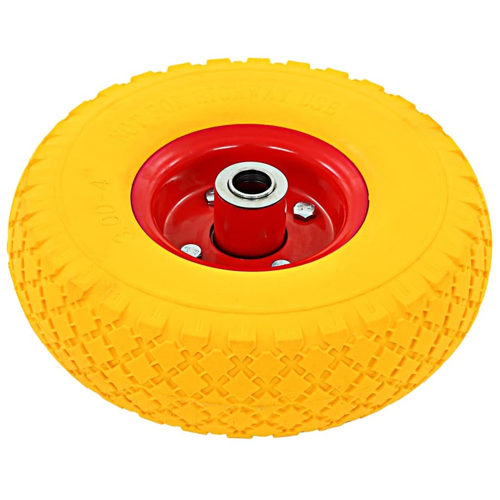 vidaXL Sackkarrenräder 4 Stk. PU 3.00-4 Vollgummireifen