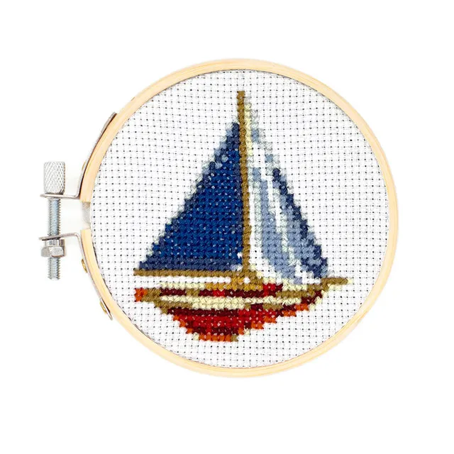 Kikkerland Crafters Sailboat Mini Cross Stitch Stickset