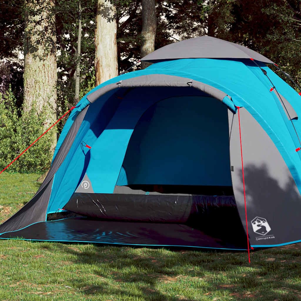 vidaXL Sport Kuppelzelt Blau 3 Personen Quick Release