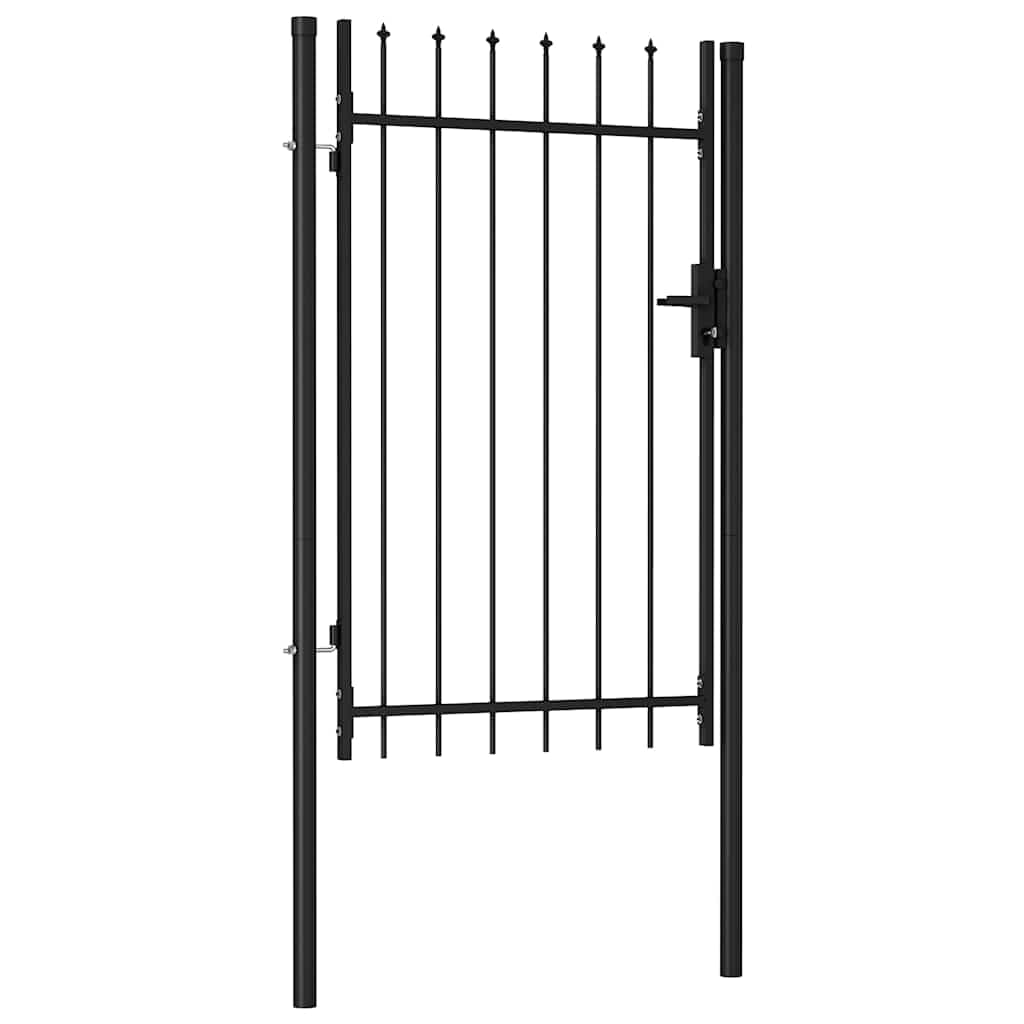 vidaXL BOXTEL Zauntor Stahl Schwarz 100x175 cm Gartentor Einzeltür