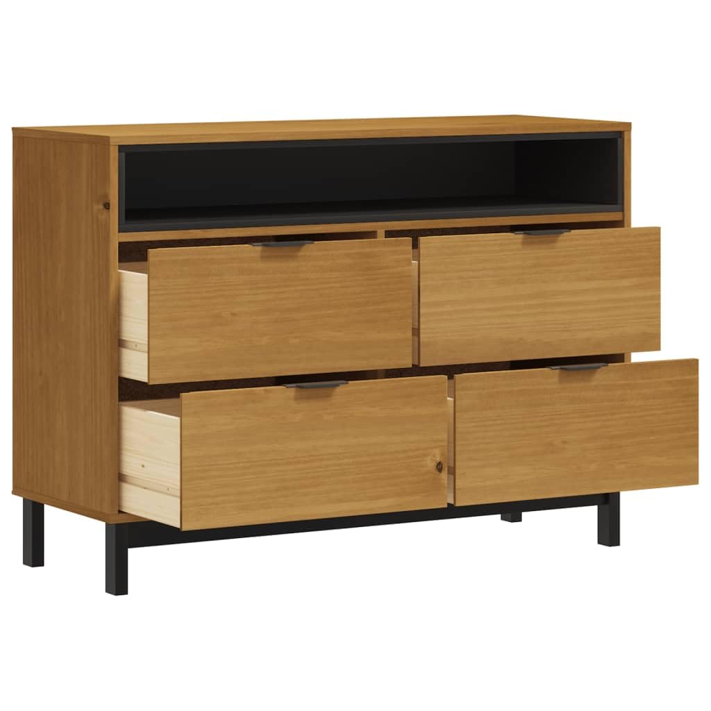 vidaXL Möbel Schubladenschrank Kiefer 4 Schubladen Holz