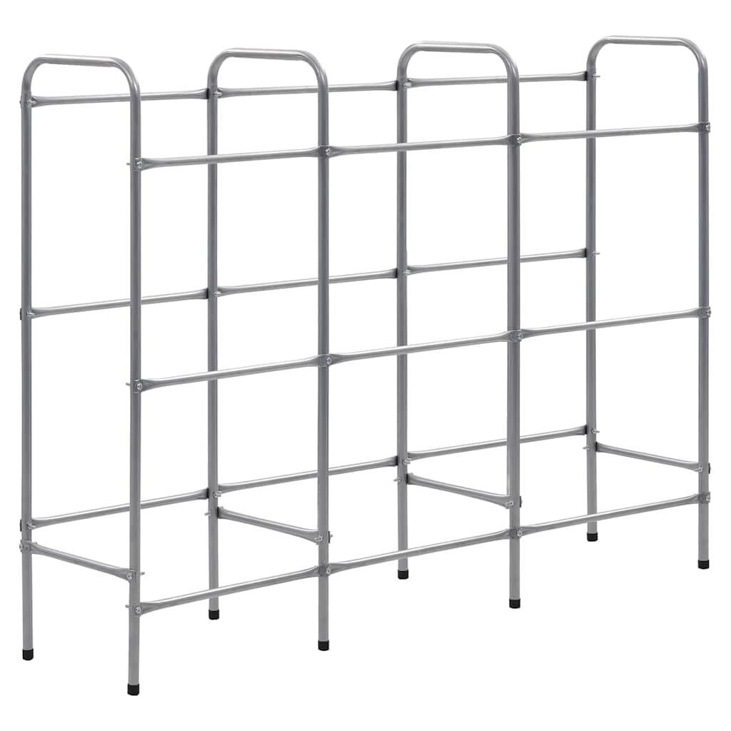 vidaXL Kastenregal 6 Kisten Silbern 96x33x116 cm Stahl