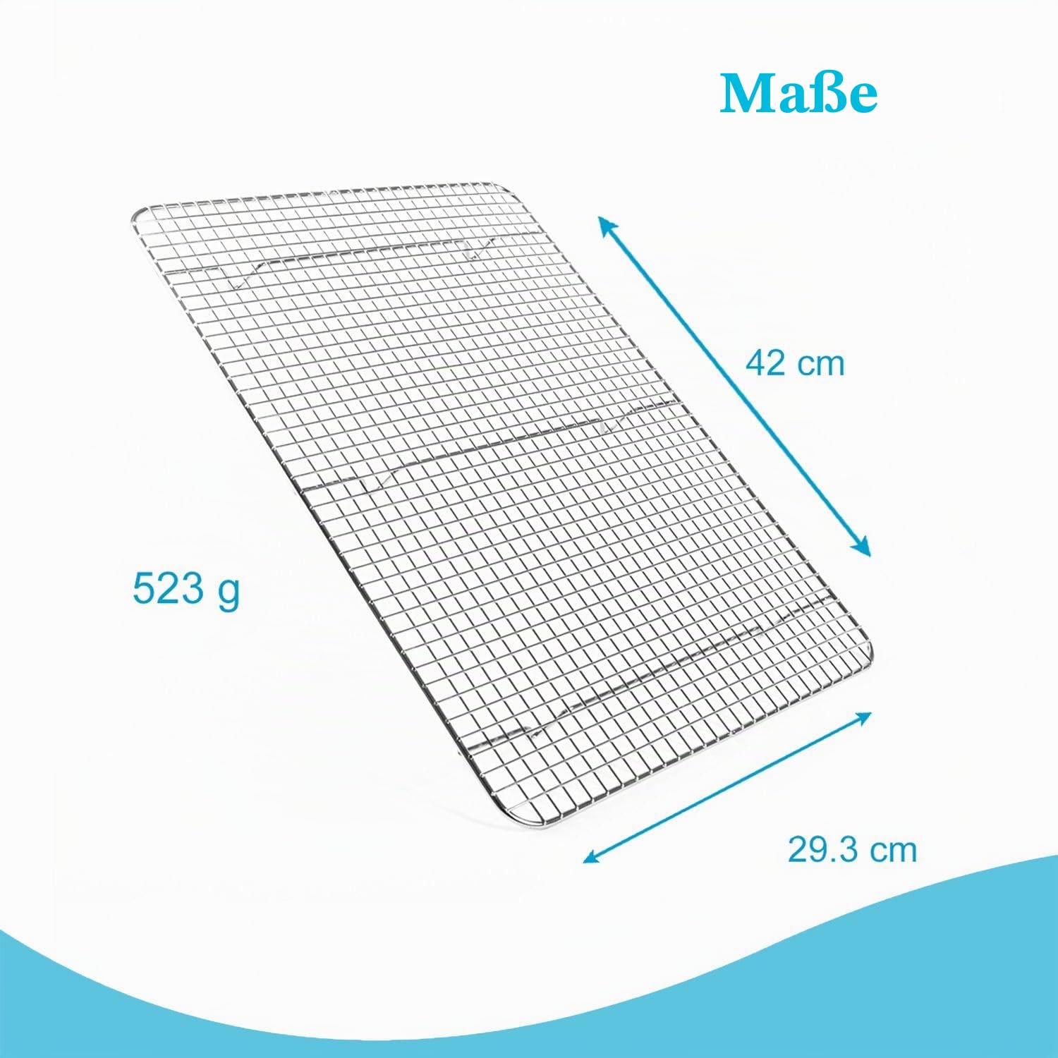 Intirilife Abkühlgitter Edelstahl silber 42x29,5 cm Backrost