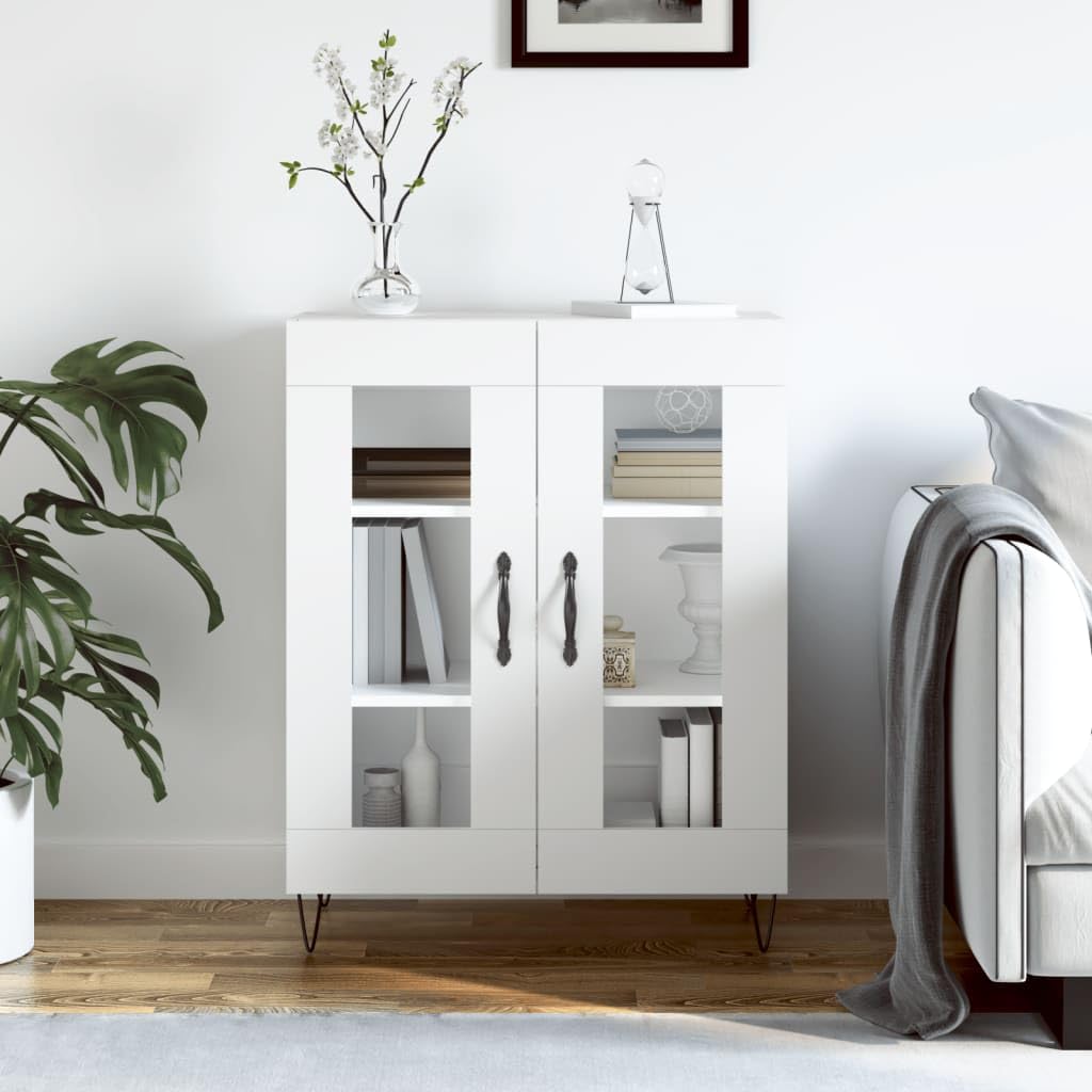 vidaXL Sideboard Weiß Holzwerkstoff 69,5x34x90 cm Glastüren