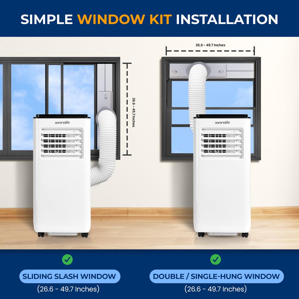 Serenelife Portable AC Klimaanlage 8000 BTU weiß mobil
