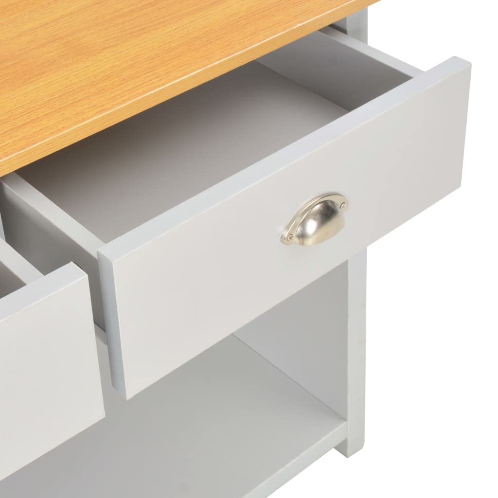 vidaXL Möbel Konsolentisch Grau 97x35x76 cm 2 Schubladen Flurtisch
