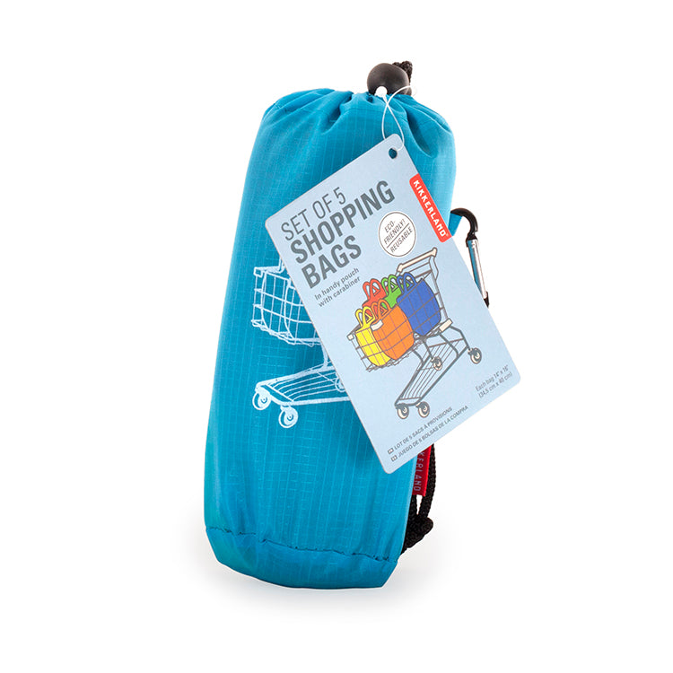 Kikkerland Home Einkaufstaschen 5er Set Ripstop-Nylon