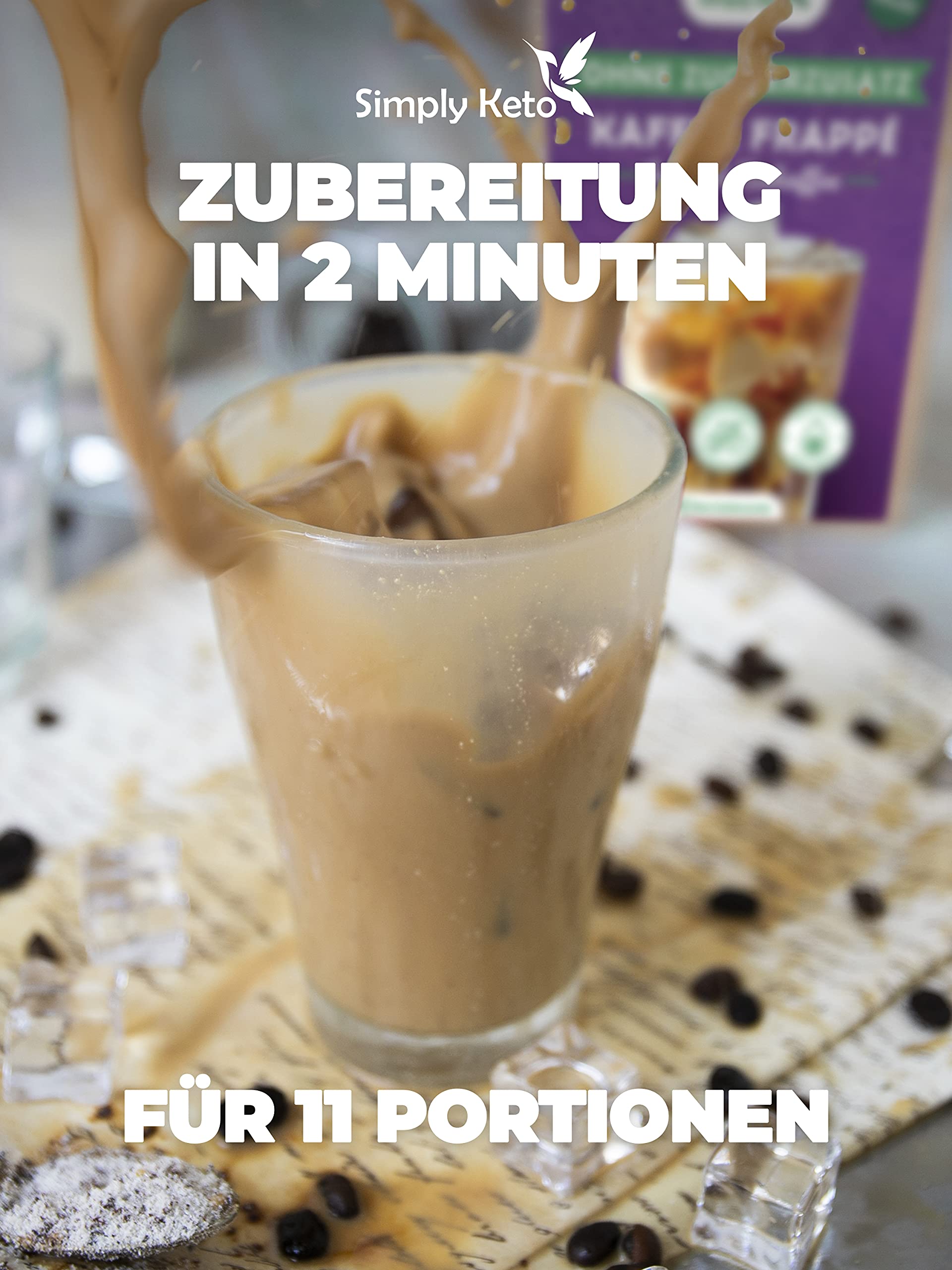 Simply Keto Frappé Eiskaffee Pulver 200g ohne Zucker