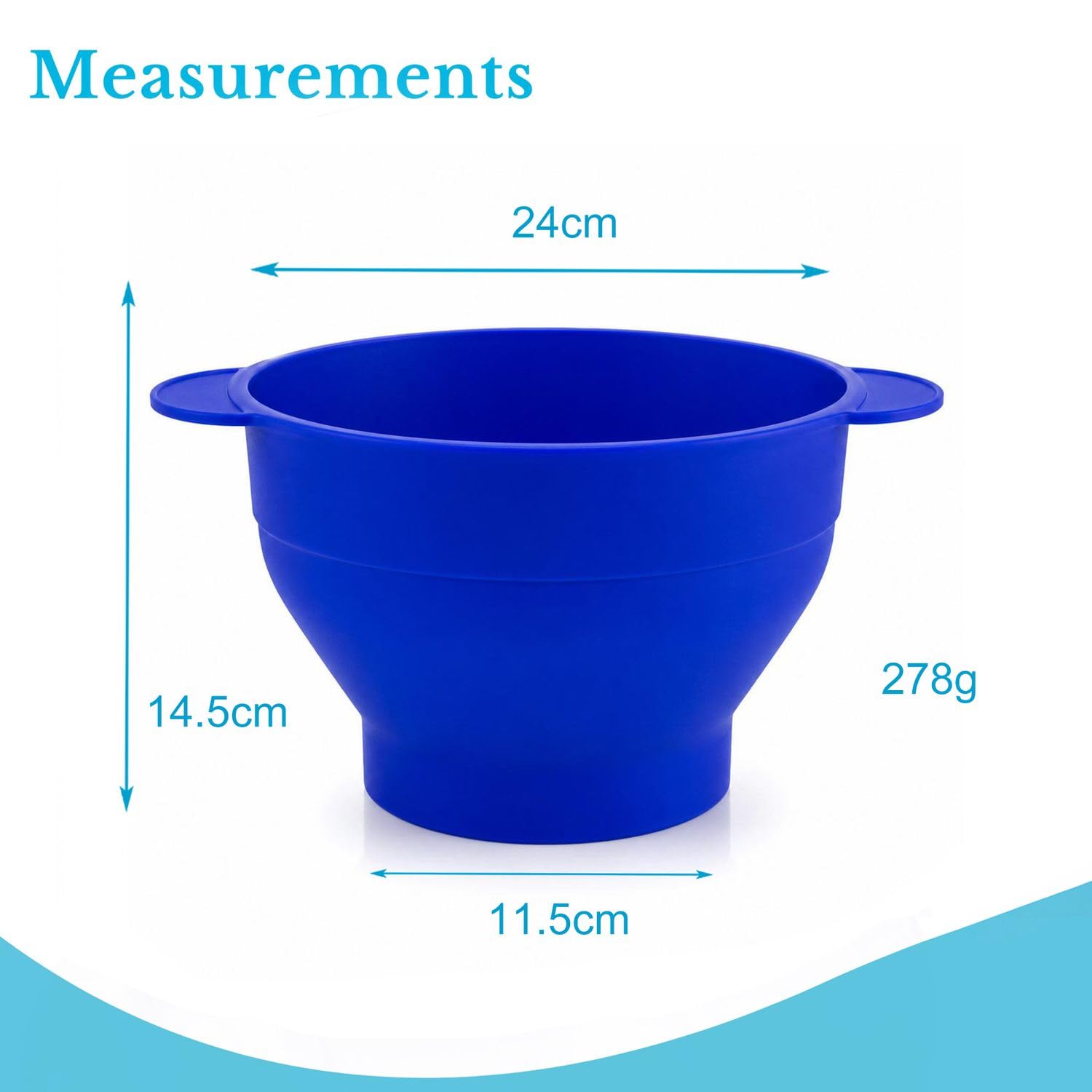 Intirilife Popcorn Maker Silikon Schüssel Blau faltbar ohne Öl