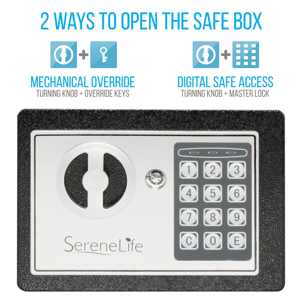 Serenelife Storage Tresor Kompakt Elektronisch Zahlencode Stahl