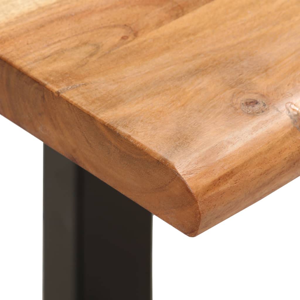 vidaXL Möbel Sitzbank Akazie 110 cm Naturkante Stahl