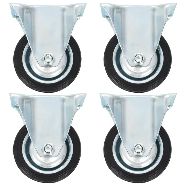 vidaXL Bockrollen 75 mm Möbelrollen 12 Stück Gummi 50 kg