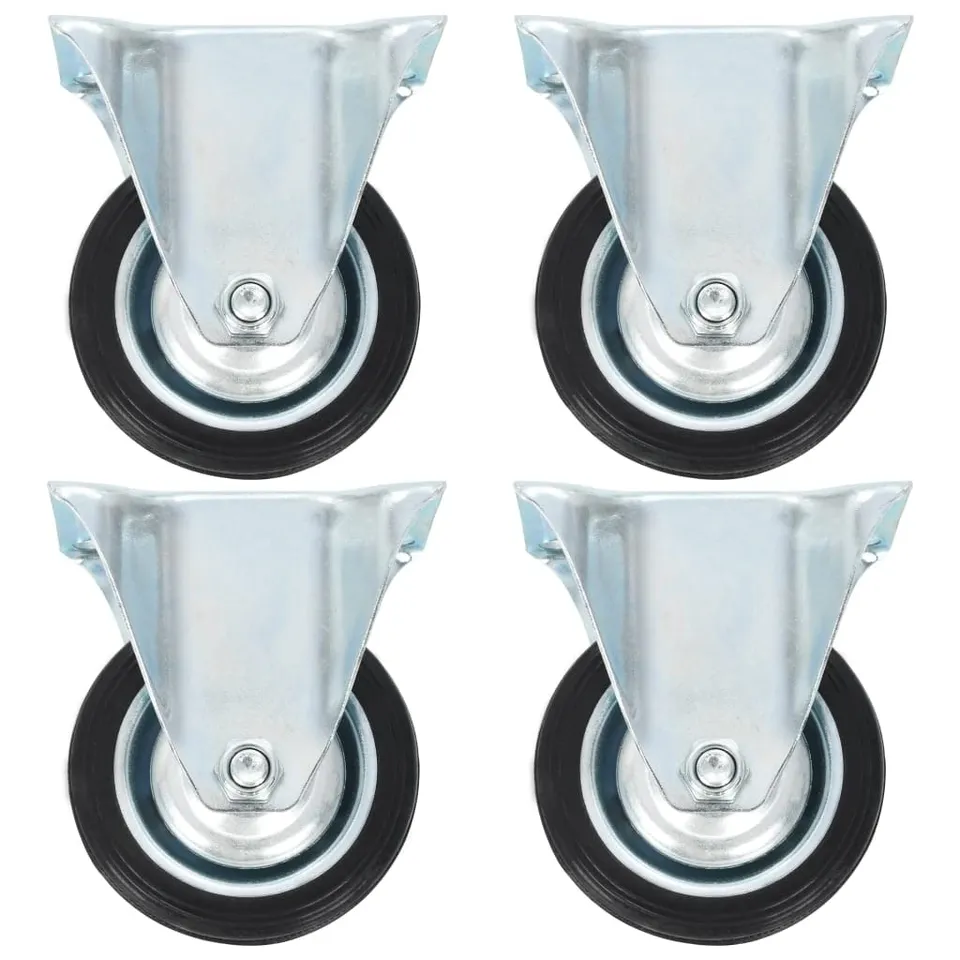vidaXL Bockrollen 75 mm Möbelrollen 12 Stück Gummi 50 kg