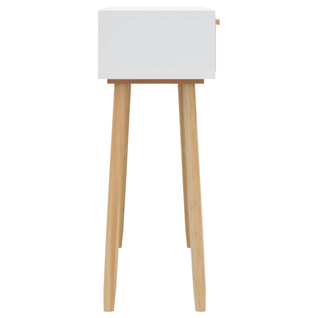 vidaXL Konsolentisch Weiß 80x30x75cm mit Schubladen Rattan