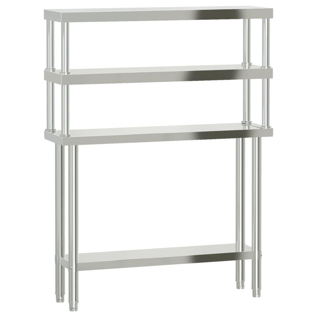 vidaXL Heim & Garten Arbeitstisch 110x30x150 Edelstahl schmal