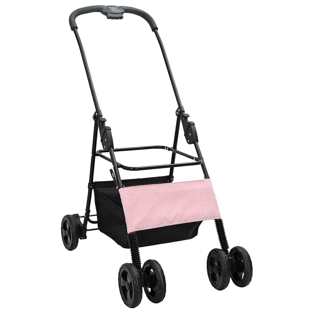 vidaXL Haustierwagen faltbar Rosa Polyester 81x47x99 cm