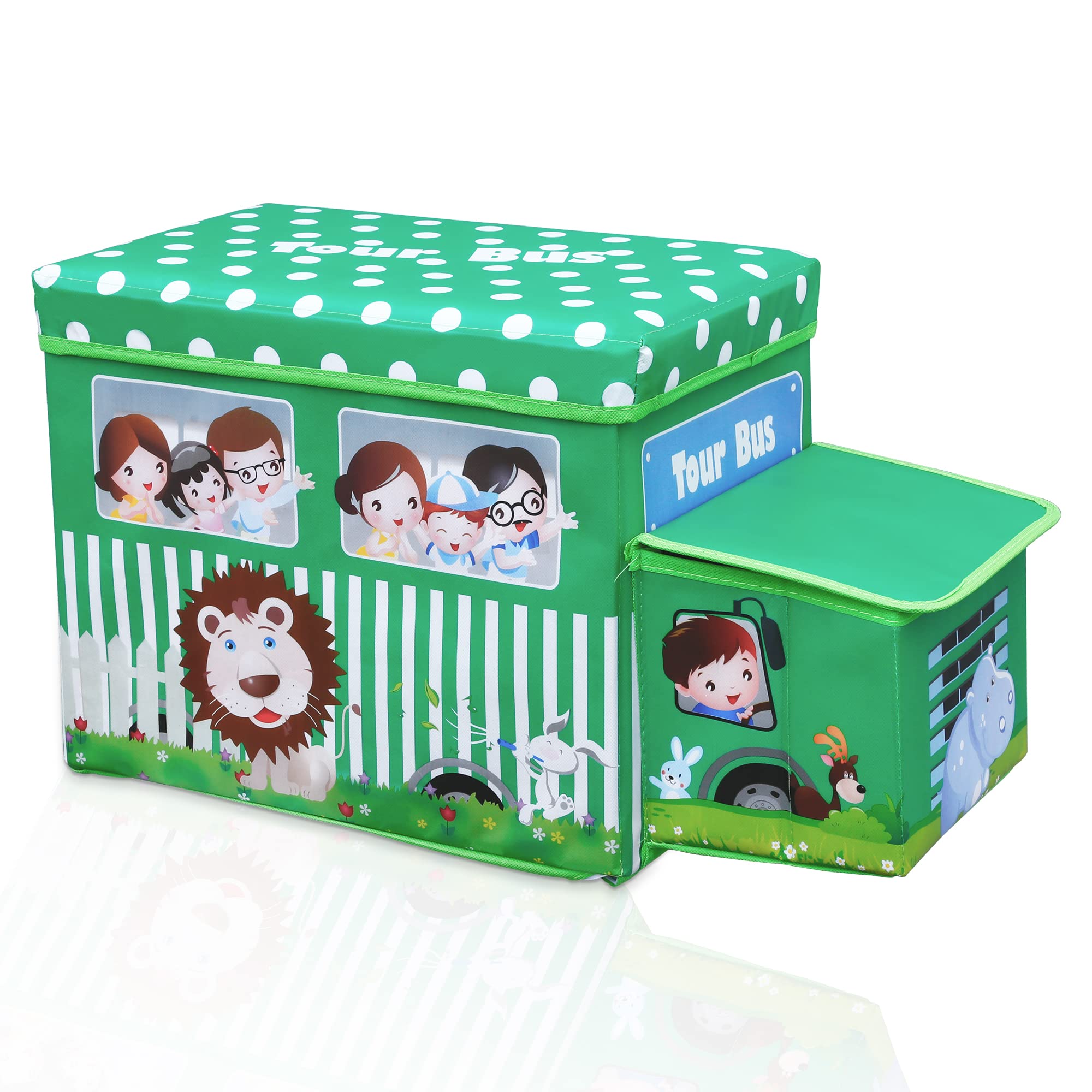 Intirilife Sitzhocker Sitzbank Tour Bus 55x31x26cm Kunstleder