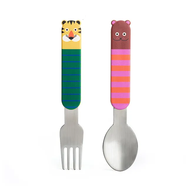 Kikkerland Kidoki Munch Mates Kinderbesteck Gabel Löffel
