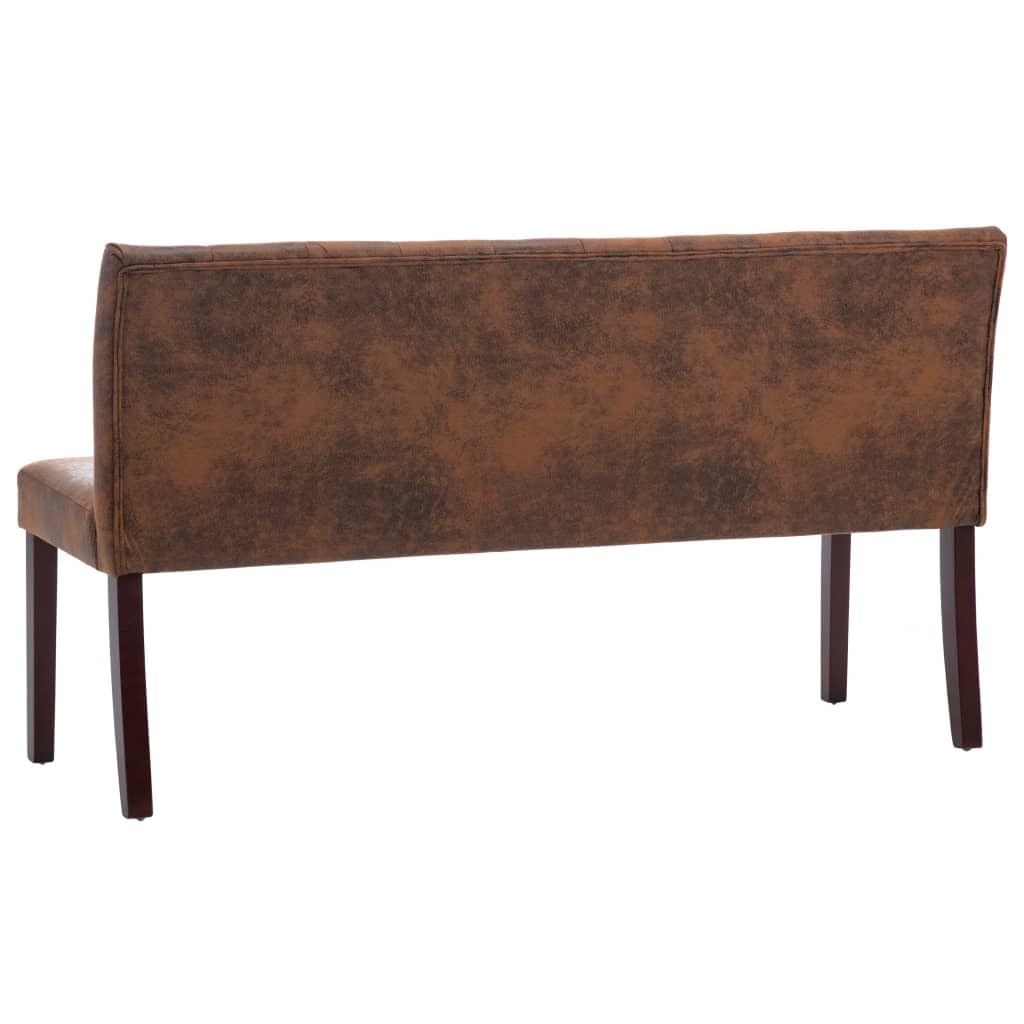 vidaXL Möbel Sitzbank 148,5 cm Polsterbank Braun Wildleder-Optik