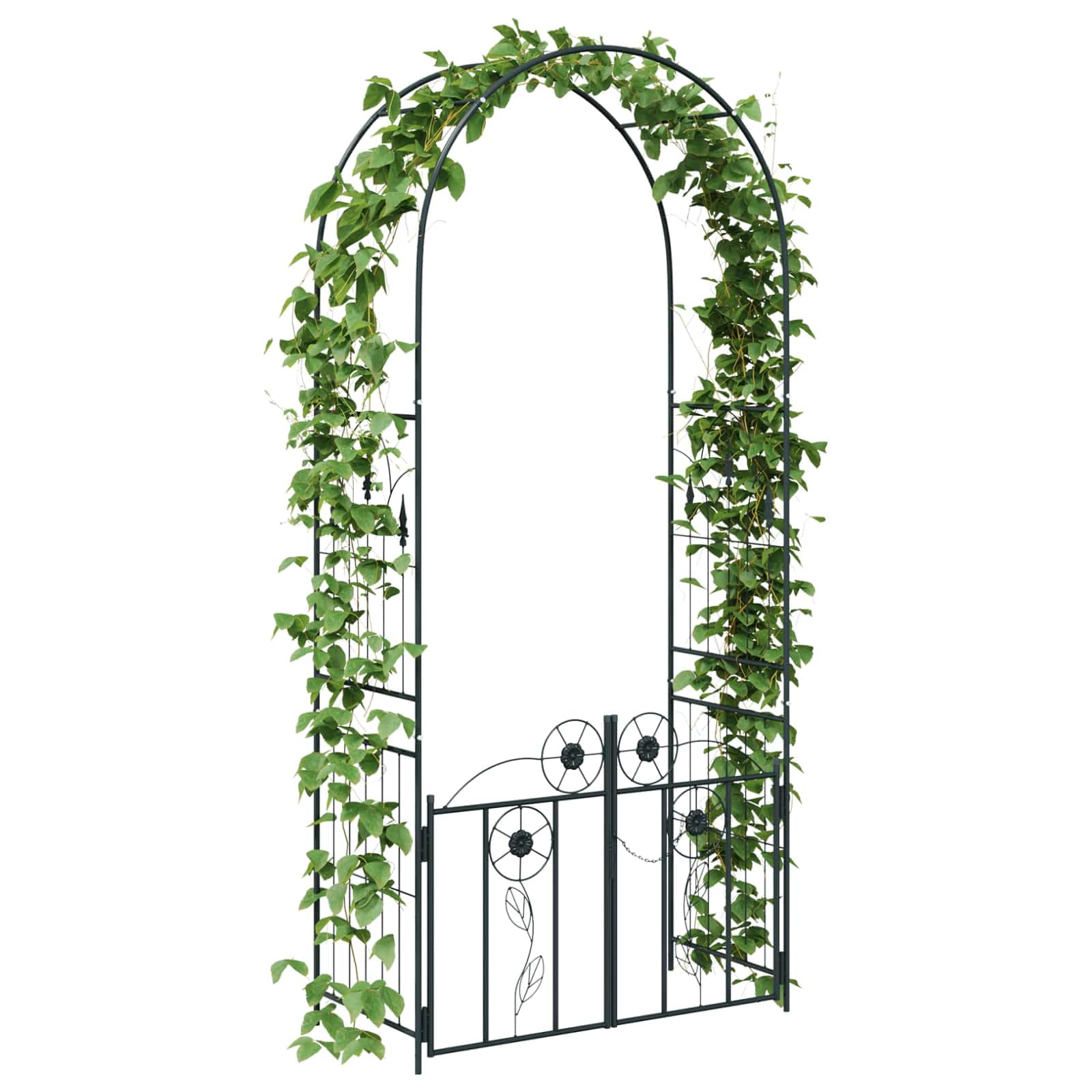 vidaXL Heim & Garten Gartenbogen 102x50x218 Schwarz Metall