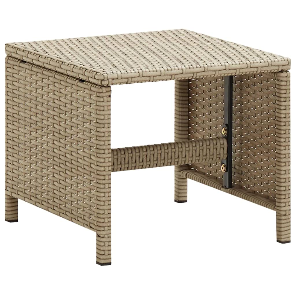 vidaXL Heim & Garten Gartenhocker Poly Rattan Schwarz 2er Set Kissen