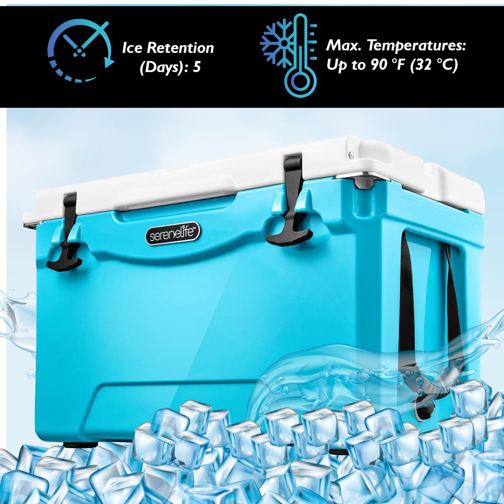 Serenelife Camping 50 Qt Kühlbox Blau 5 Tage Eis