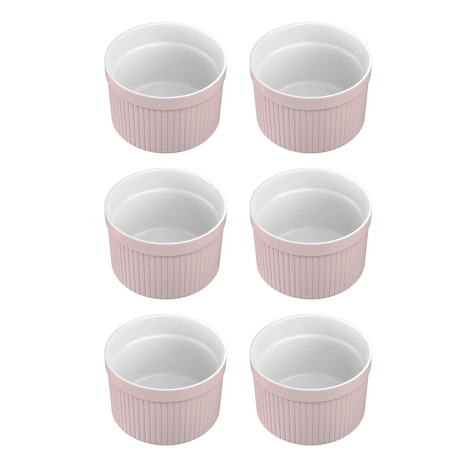 Intirilife Küche Souffléformen 6er Hell Pink Porzellan 7,8cm