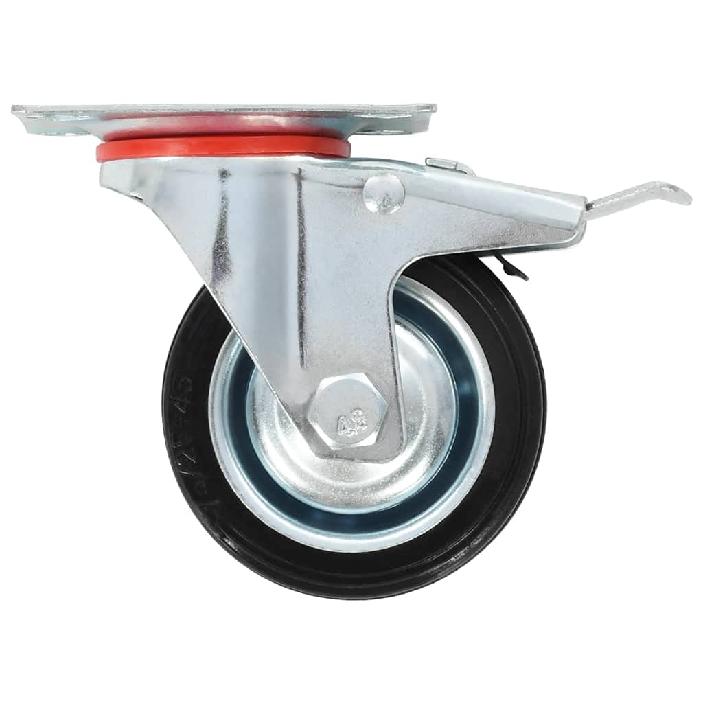 vidaXL Lenkrollen 75 mm Gummirollen 8er-Set Bremse
