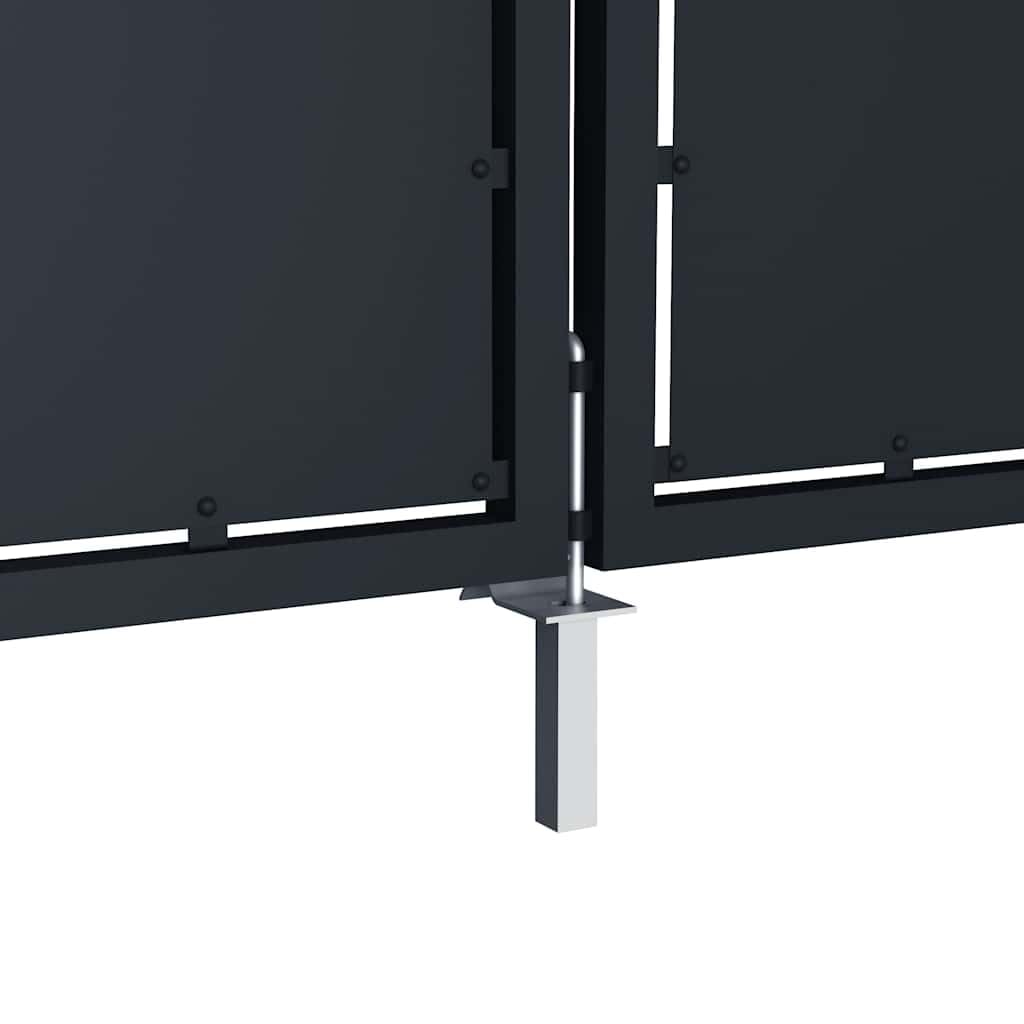 vidaXL Gartentor Doppeltor Stahl Anthrazit 300x125 cm