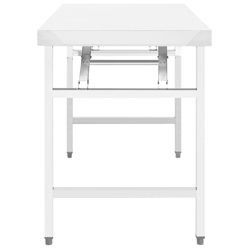 vidaXL Arbeitstisch klappbar Edelstahl 120x60x80 cm