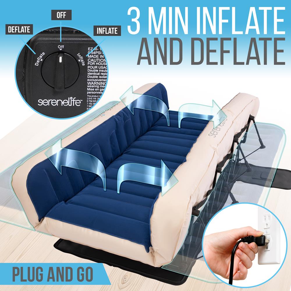 Serenelife Furniture Luftmatratze King Gestell Pumpe