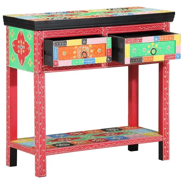 vidaXL Möbel Konsolentisch Mehrfarbig 80x35x76 cm Akazie