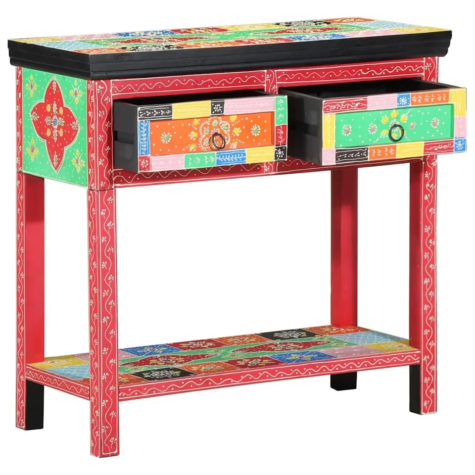 vidaXL Möbel Konsolentisch Mehrfarbig 80x35x76 cm Akazie