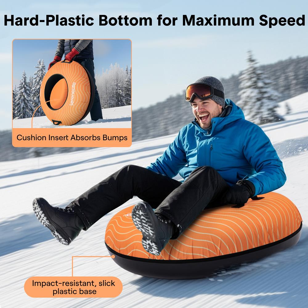 Serenelife Snow Tube Schlitten 40 Zoll Orange 113kg