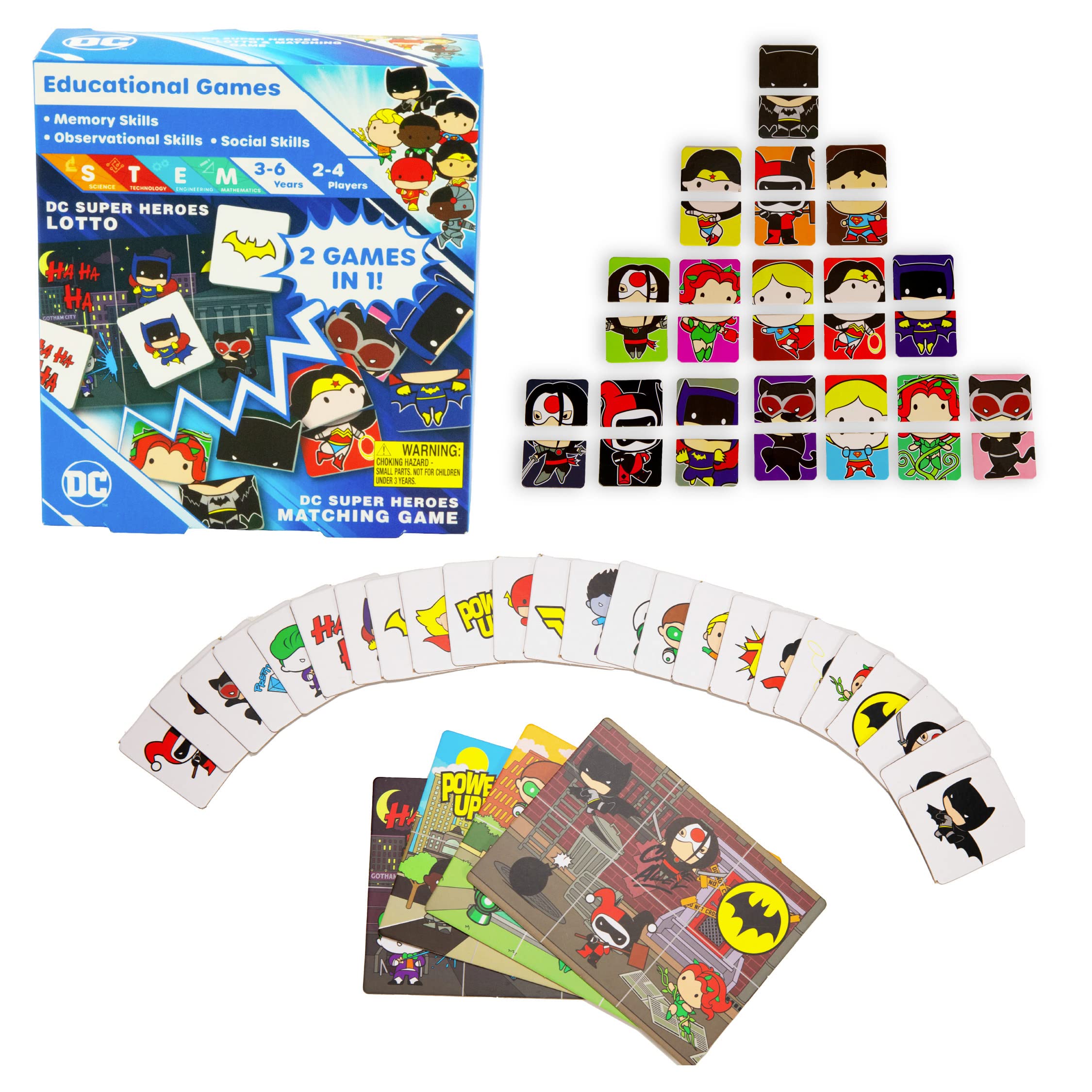Paladone DC Super Heroes Matching Spiel 2 in 1