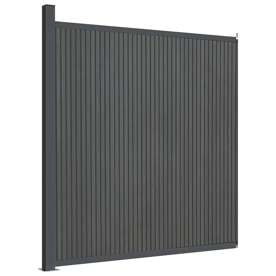 vidaXL Zaunelement Grau 173x186 cm WPC Sichtschutzzaun