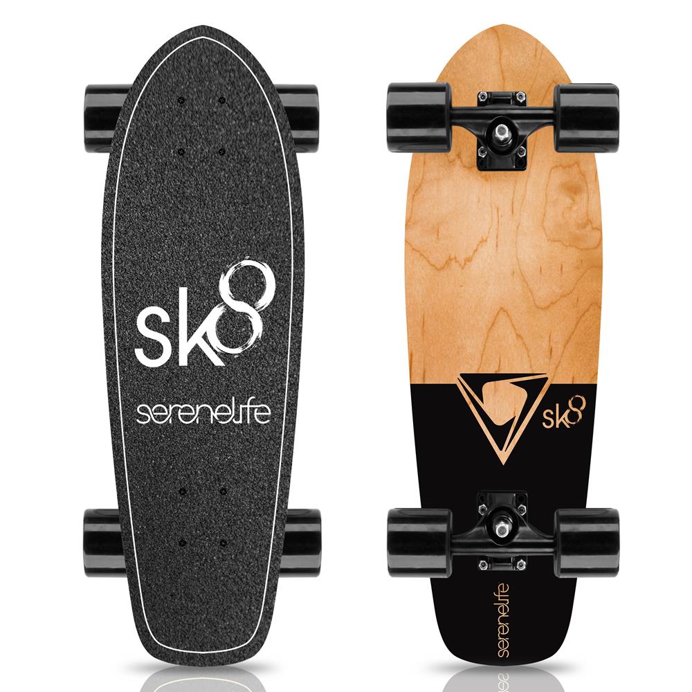 SereneLife Scooters Skateboard 28" Grün Ahorn/Bambus