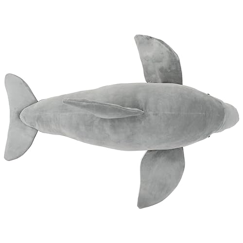vidaXL Delfin Kuscheltier Plüsch Grau 100x40 cm Kinder Stofftier