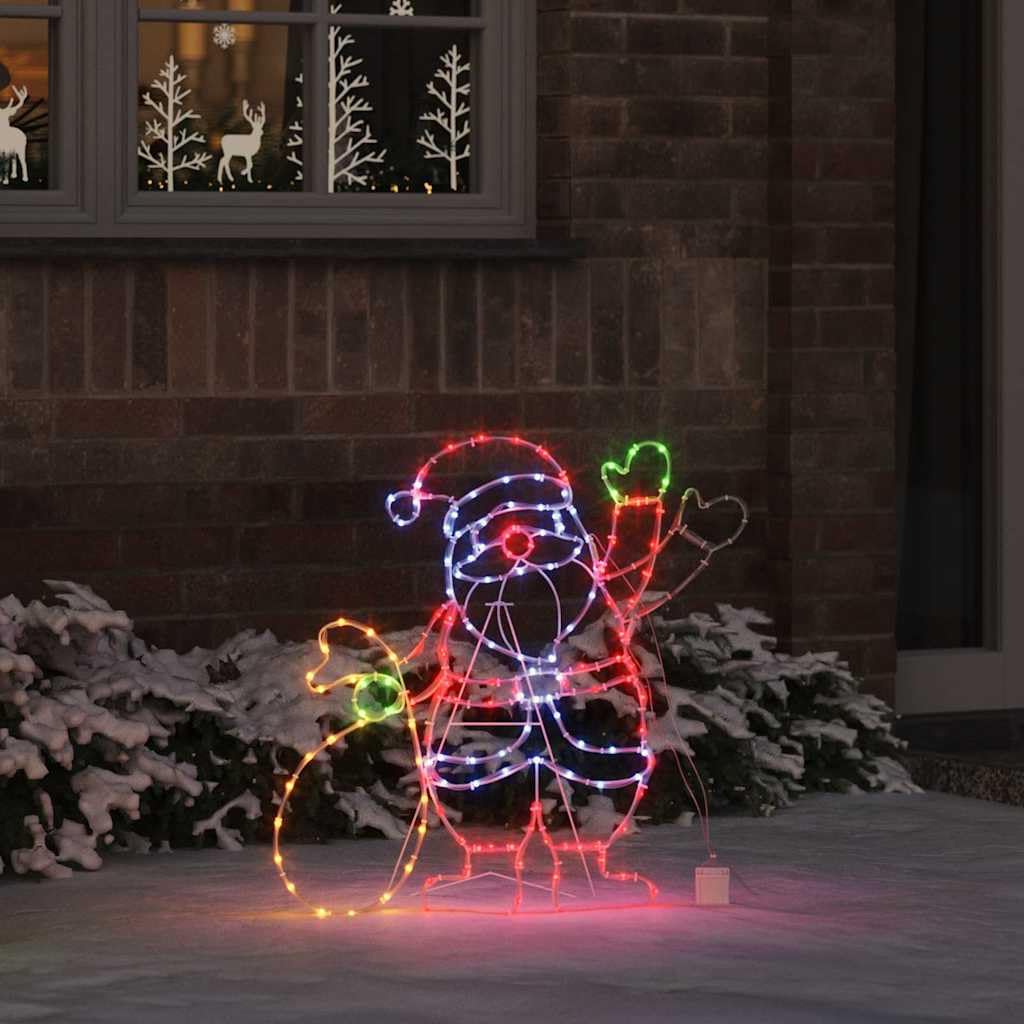vidaXL Heim & Garten Santa Claus Licht Eisen mehrfarbig 58,5cm