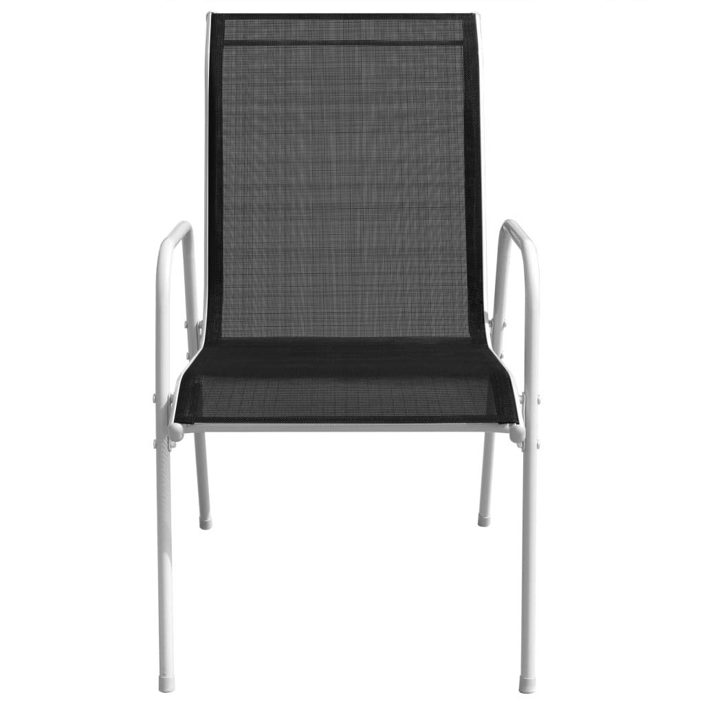 vidaXL Bistroset 3-tlg Stahl Schwarz Balkonset Glastisch
