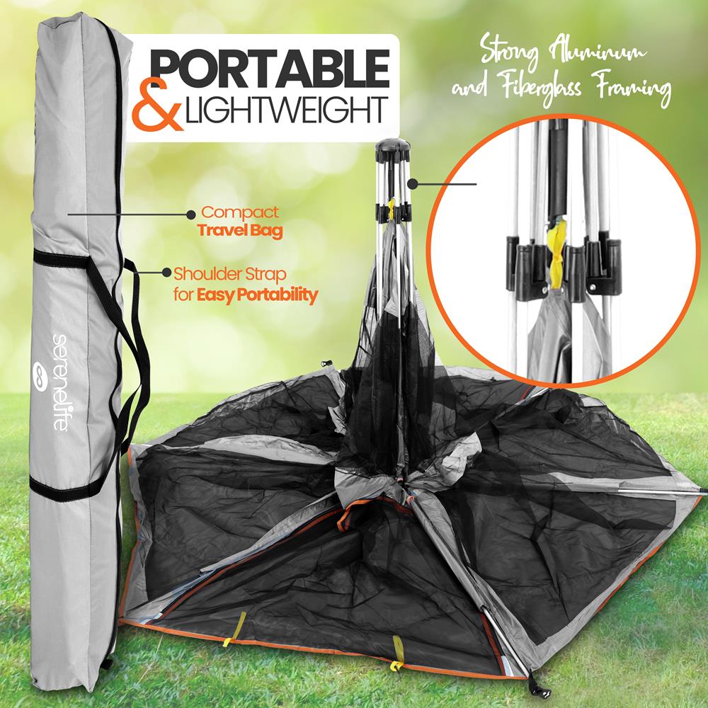 Serenelife Baby Laufstall faltbar grau mit UV-Schutz 6-teilig