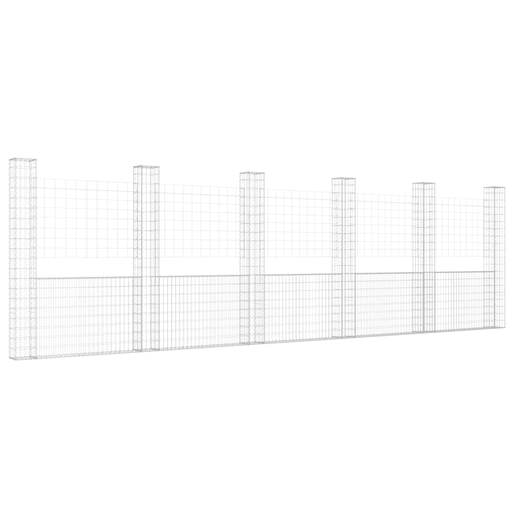 vidaXL Gabionenkorb U-Form 860x20x200 cm Eisen Steinkorb