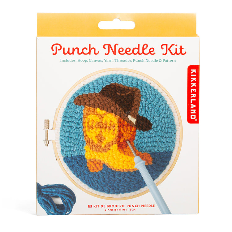 Kikkerland Crafters Western Punch Needle Stickset Cowboy
